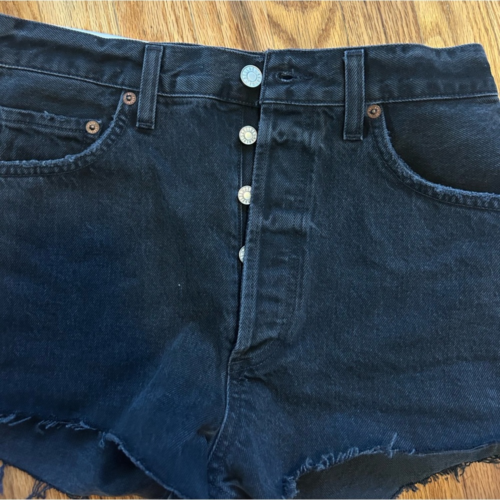 Agolde Black Jean Shorts - Picture 3 of 5